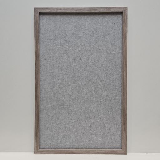 Grey Linen Fabric Pinboard in Oak Effect Frame